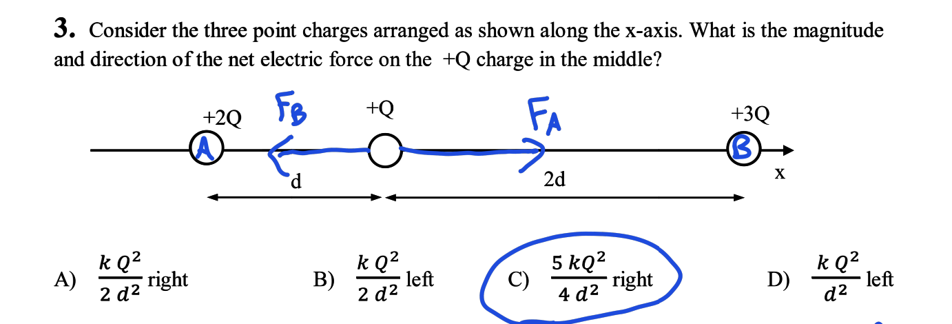 Solved 3. Consider The Three Point Charges Arranged As Shown | Chegg.com