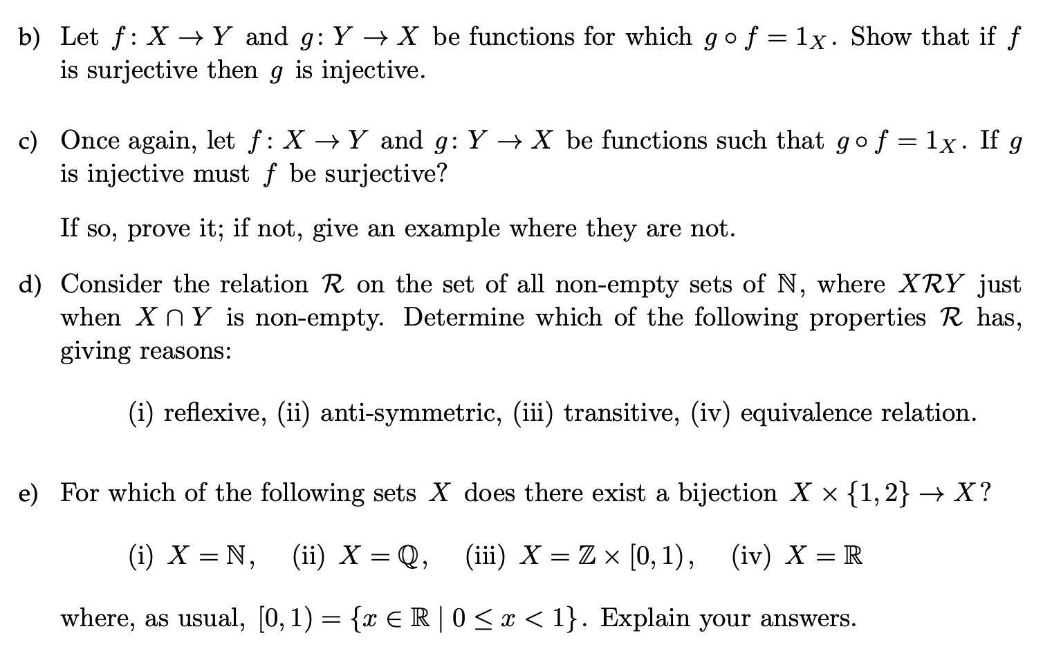 Solved B) Let F: X + Y And G: Y + X Be Functions For Which | Chegg.com