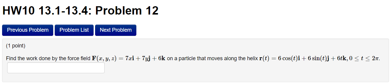 Solved HW10 13.1-13.4: Problem 12 Previous Problem Problem | Chegg.com