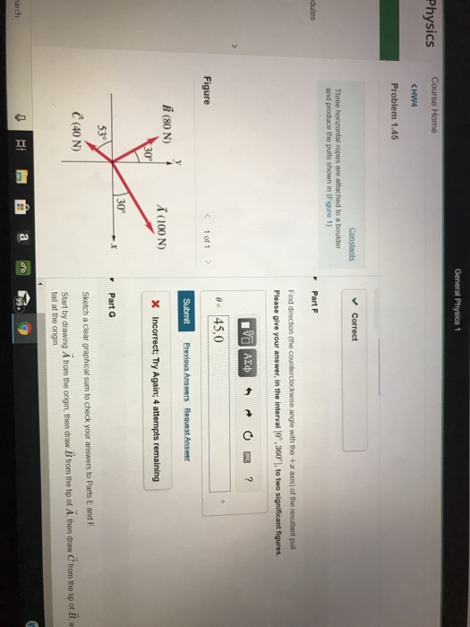 Solved General Physics 1 Physics Course Home Problem 1.45 | Chegg.com