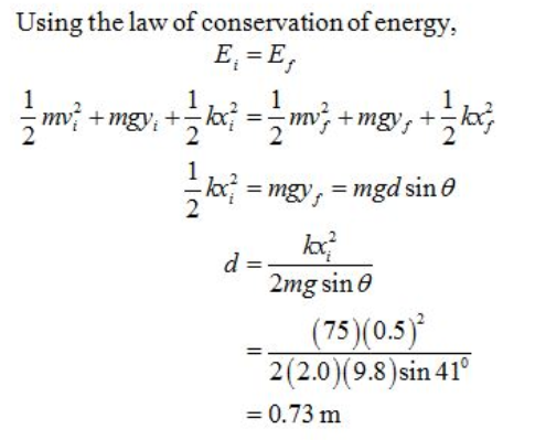 Solved spring (k=75 N/m) has an equilibrium length of 1.00 | Chegg.com