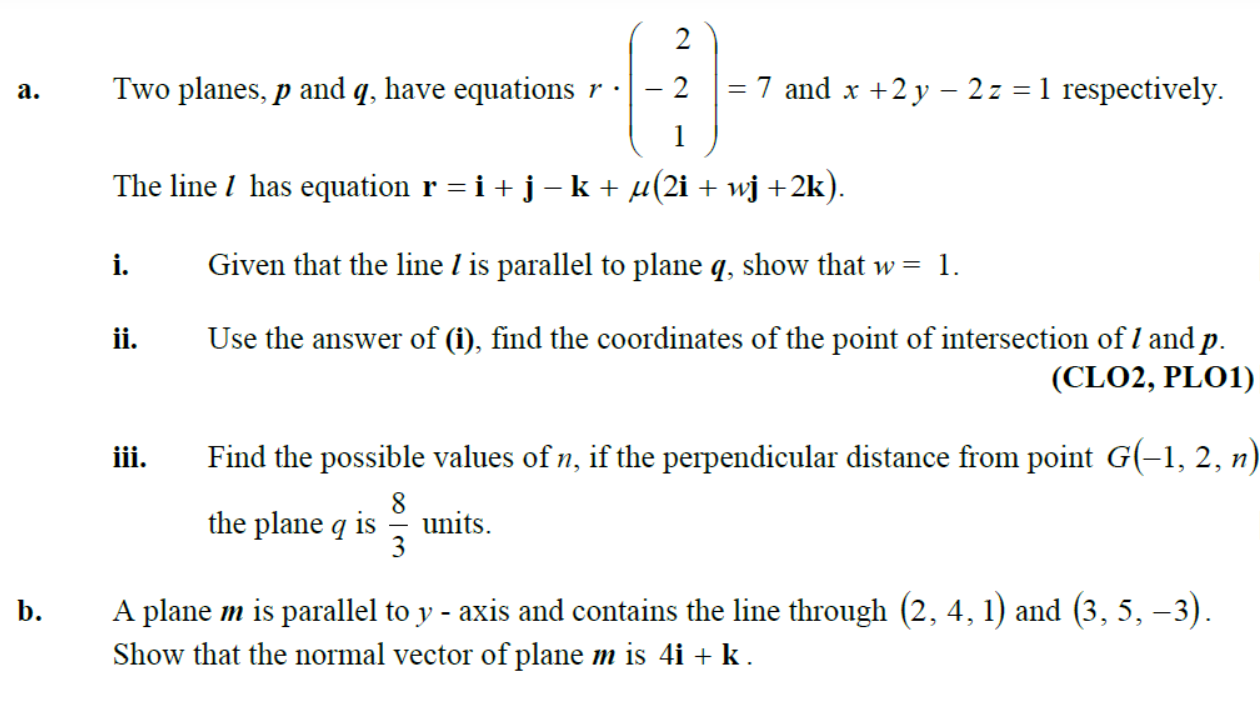 Solved 2 A Two Planes P And Q Have Equations R 2 7 Chegg Com