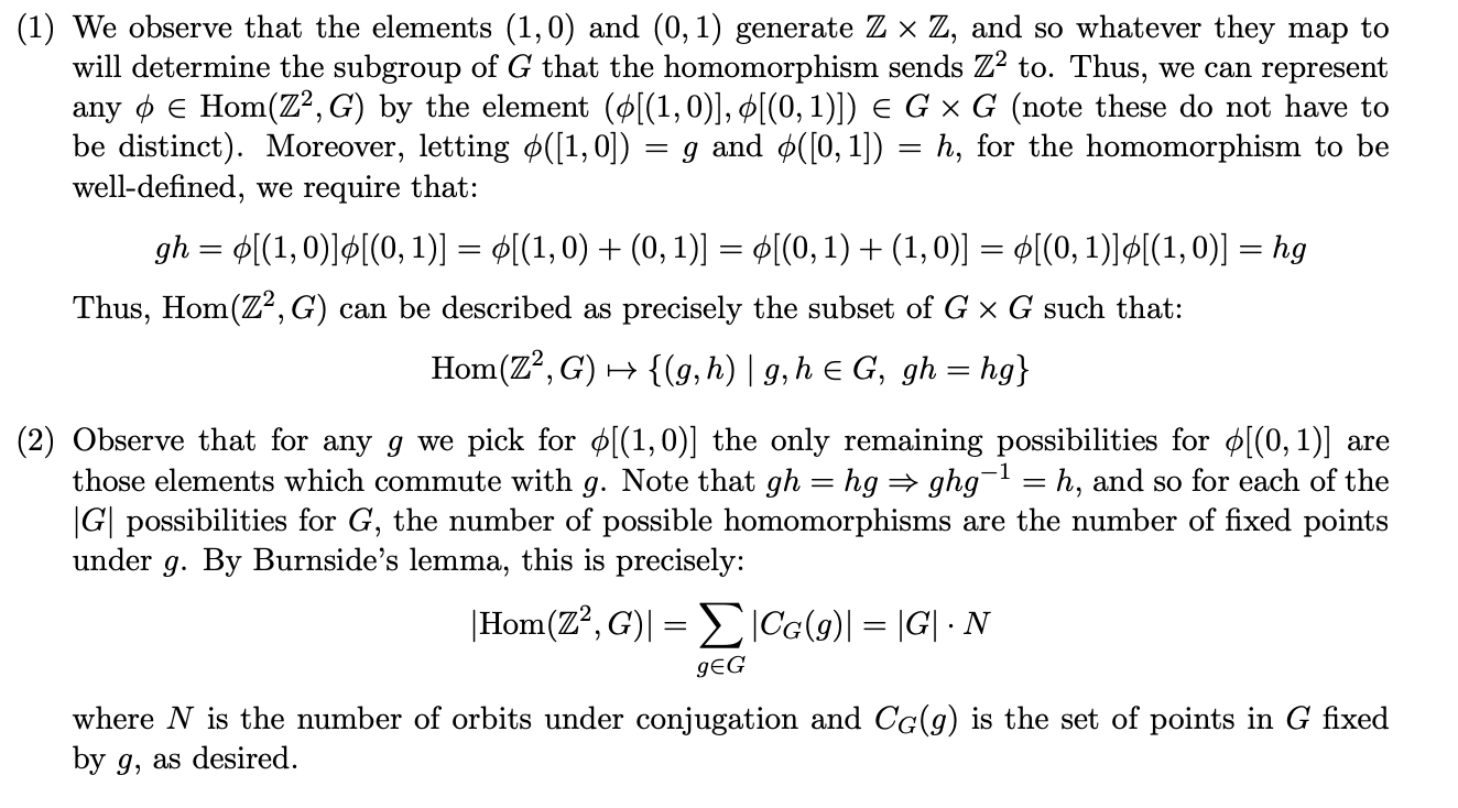 Problem V Let G Be A Finite Group And Let Hom Z Chegg Com