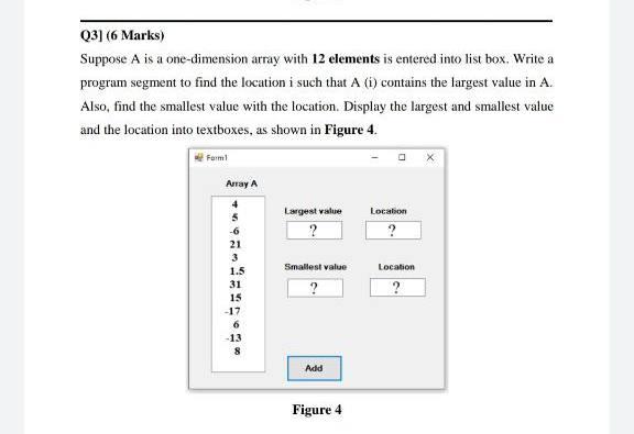 Solved Q3] (6 Marks) Suppose A is a one-dimension array with | Chegg.com