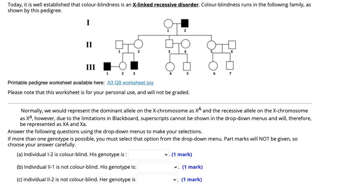 Color Blindness Pedigree