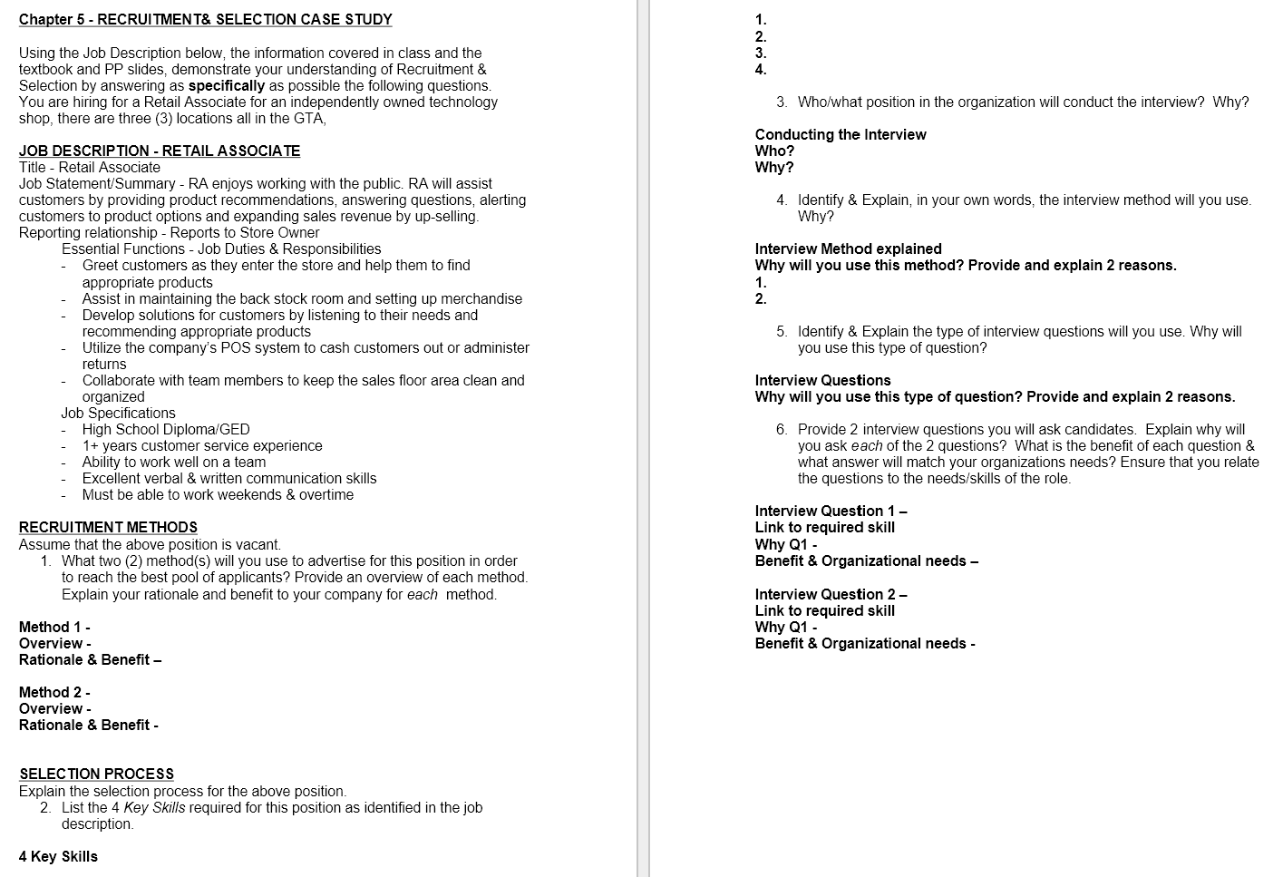 recruitment and selection case study with solution