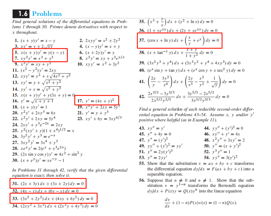 Solved 2x 3y2 41 Y 3 1 6 Problems Find General Chegg Com