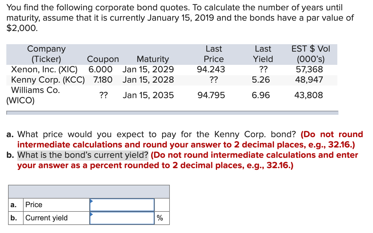 Solved You Find The Following Corporate Bond Quotes To C Chegg Com