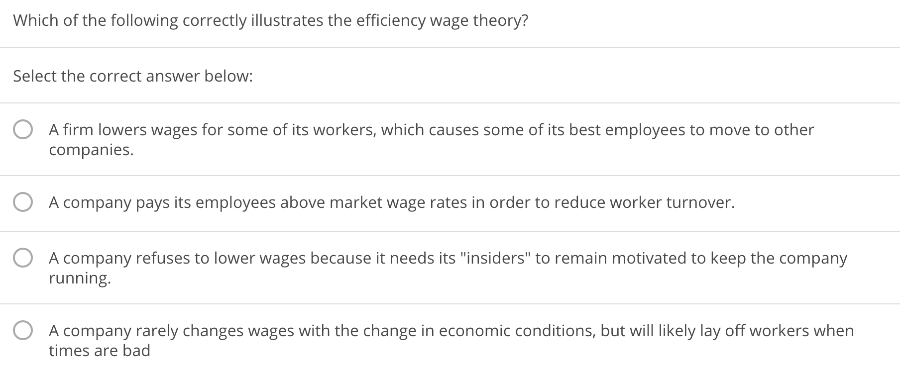 Solved Which Of The Following Correctly Illustrates The E