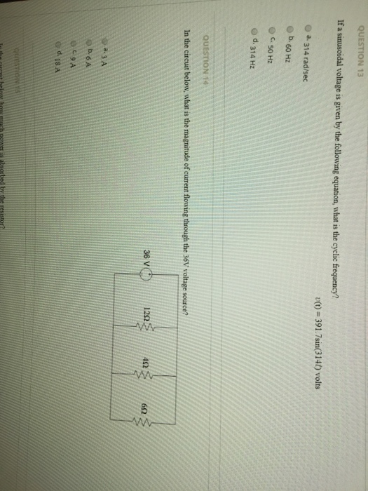 Solved QUESTION 1 Given the circuit below, what is the | Chegg.com