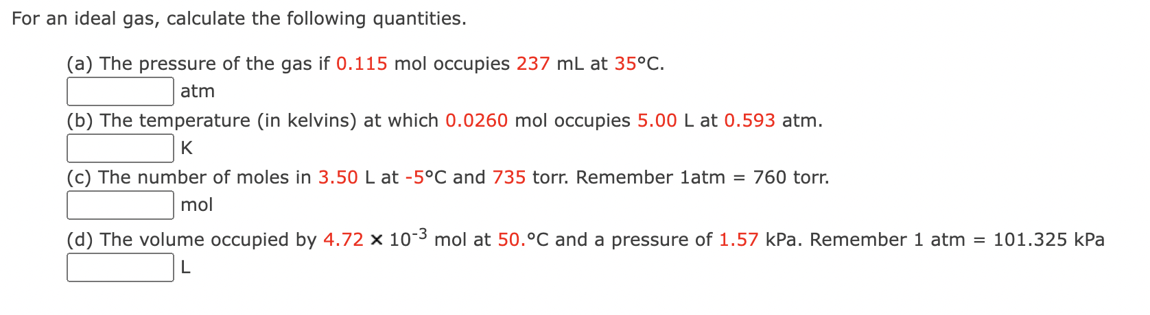 Solved For an ideal gas, calculate the following quantities. | Chegg.com