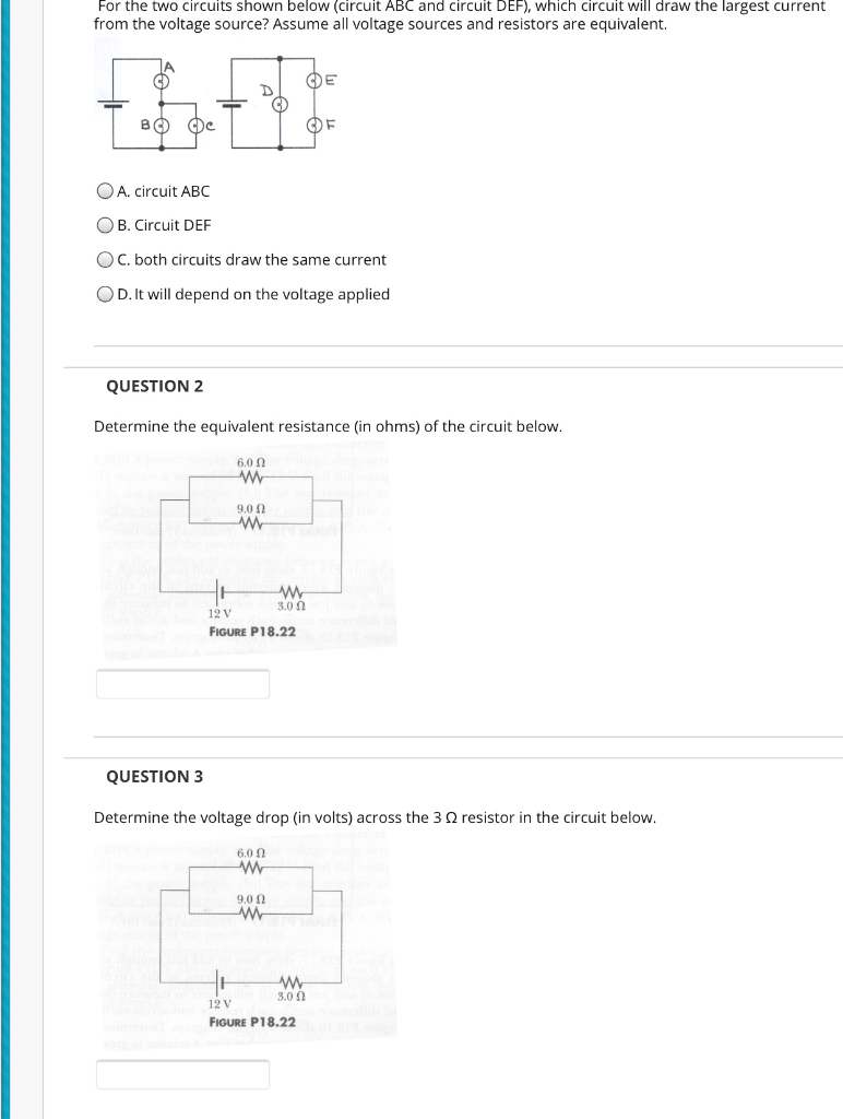 Solved For The Two Circuits Shown Below (circuit ABC And | Chegg.com