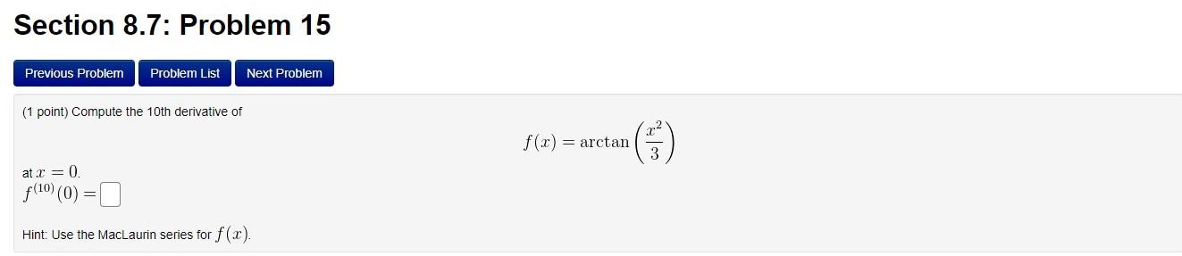 Solved Section 8.7: Problem 8 Previous Problem Problem List | Chegg.com