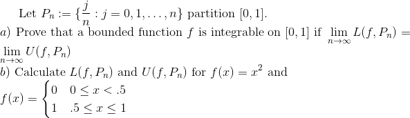 Solved J0 1 N Partition 0 1 A Prove That A Bounded Fu Chegg Com