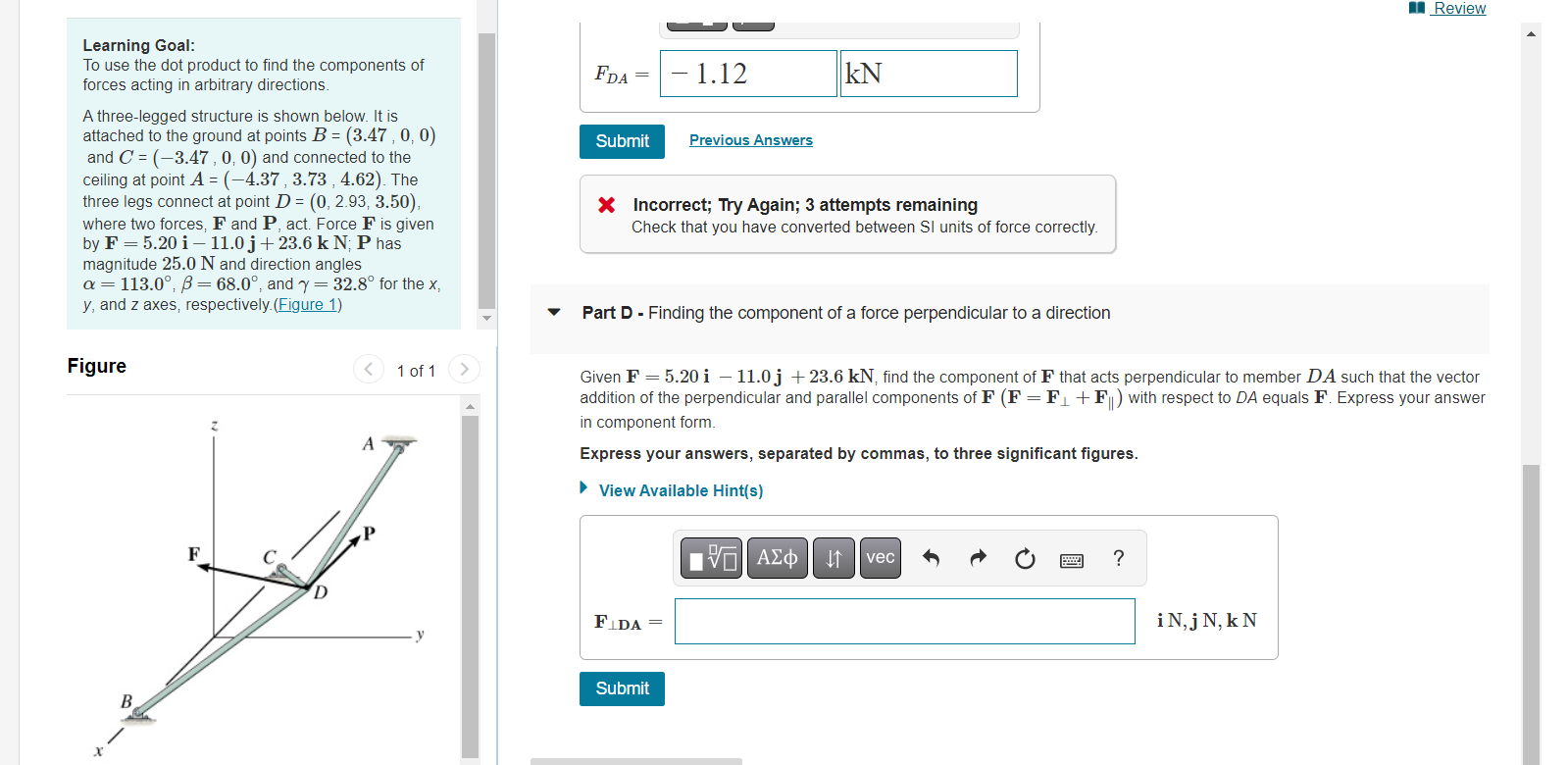 Solved Learning Goal: To Use The Dot Product To Find The | Chegg.com