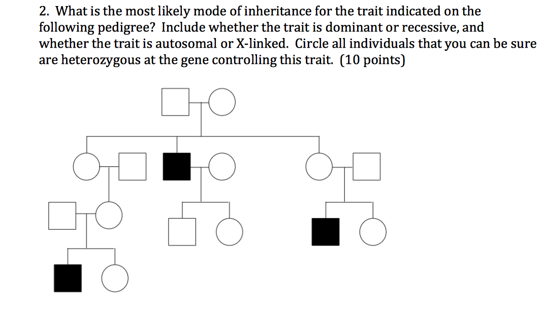 Solved 2. What Is The Most Likely Mode Of Inheritance For | Chegg.com