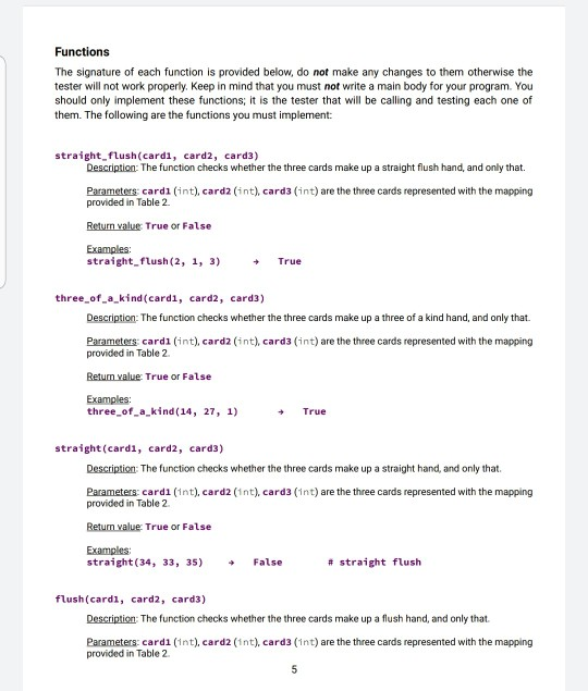 Solved Rank Description Example Straight flush Three suited | Chegg.com
