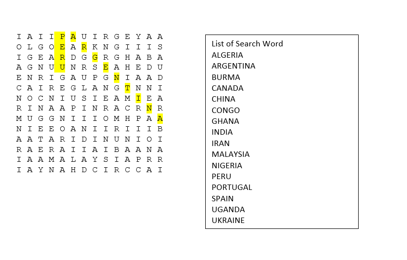 Solved Develop a program that solves word search game. In | Chegg.com