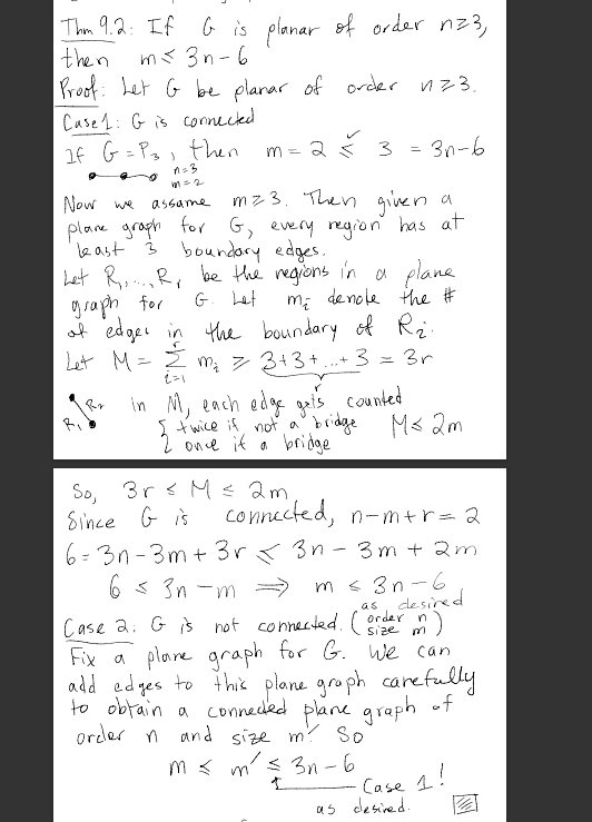 Solved (a) Let G be a planar graph of order n > 5 and size | Chegg.com