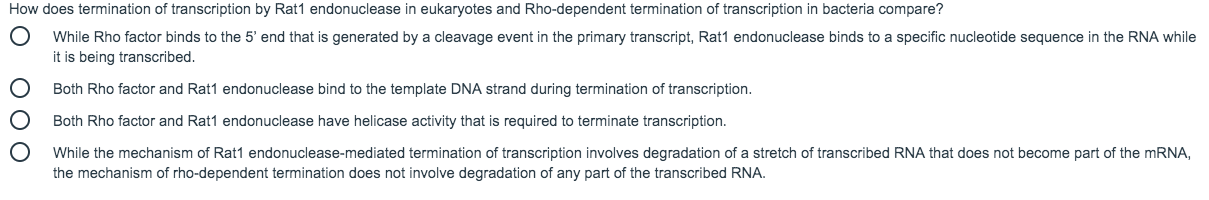 Solved How does termination of transcription by Rat1 | Chegg.com