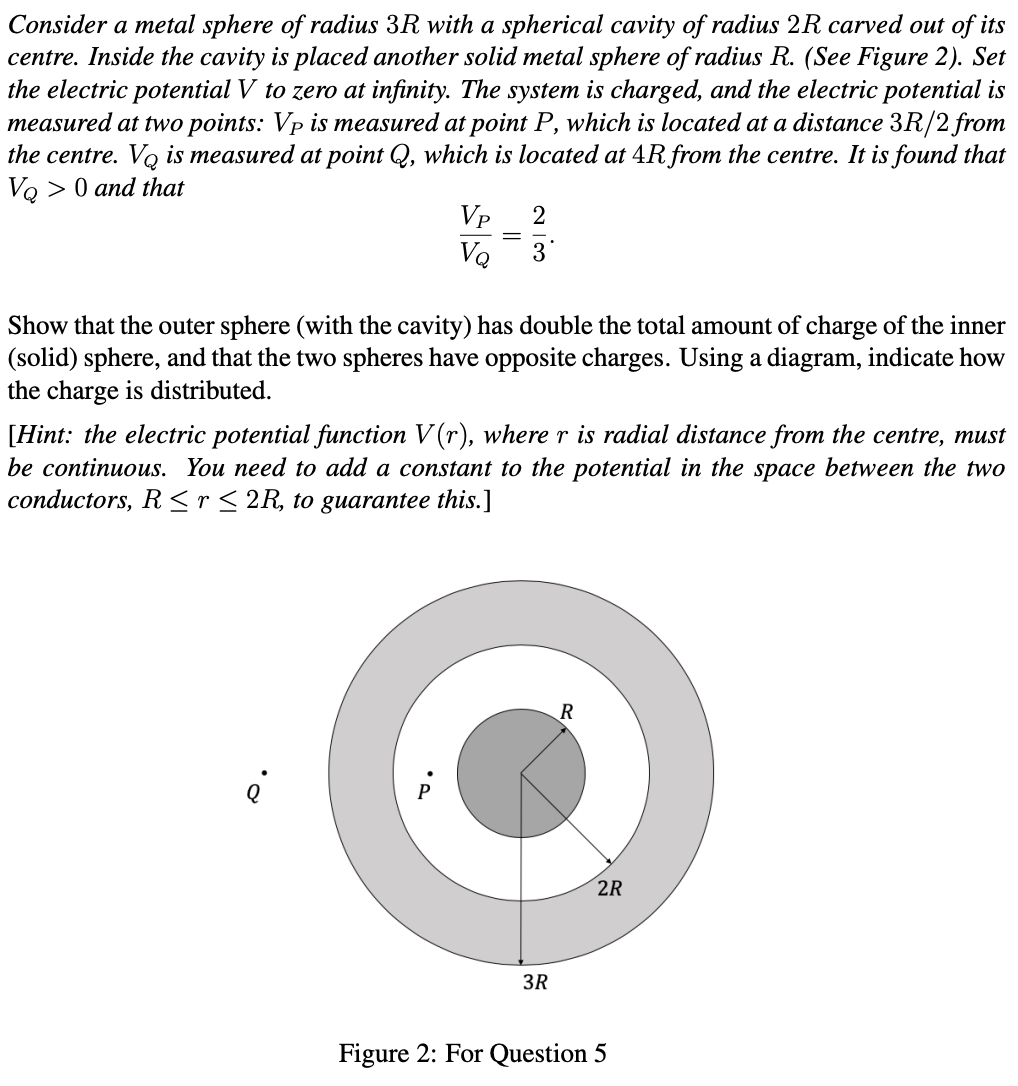 Solved Consider a metal sphere of radius 3R with a spherical