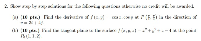 Solved 2. Show step by step solutions for the following | Chegg.com
