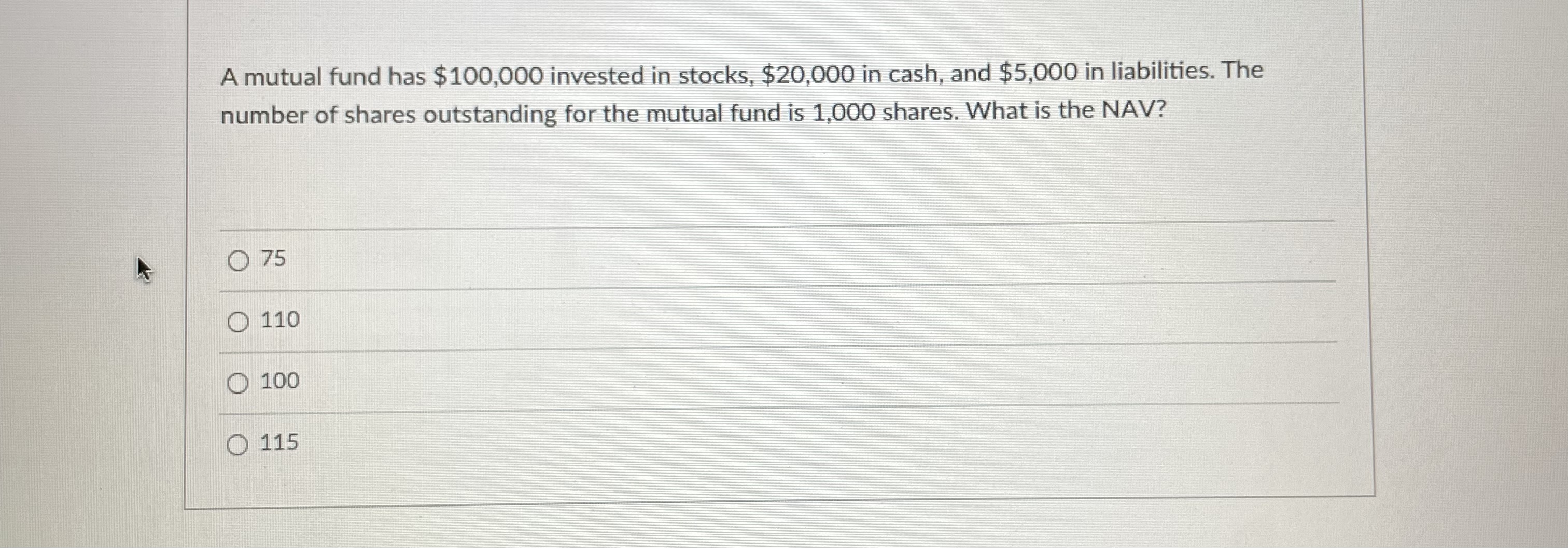 Solved A mutual fund has $100,000 invested in stocks, | Chegg.com