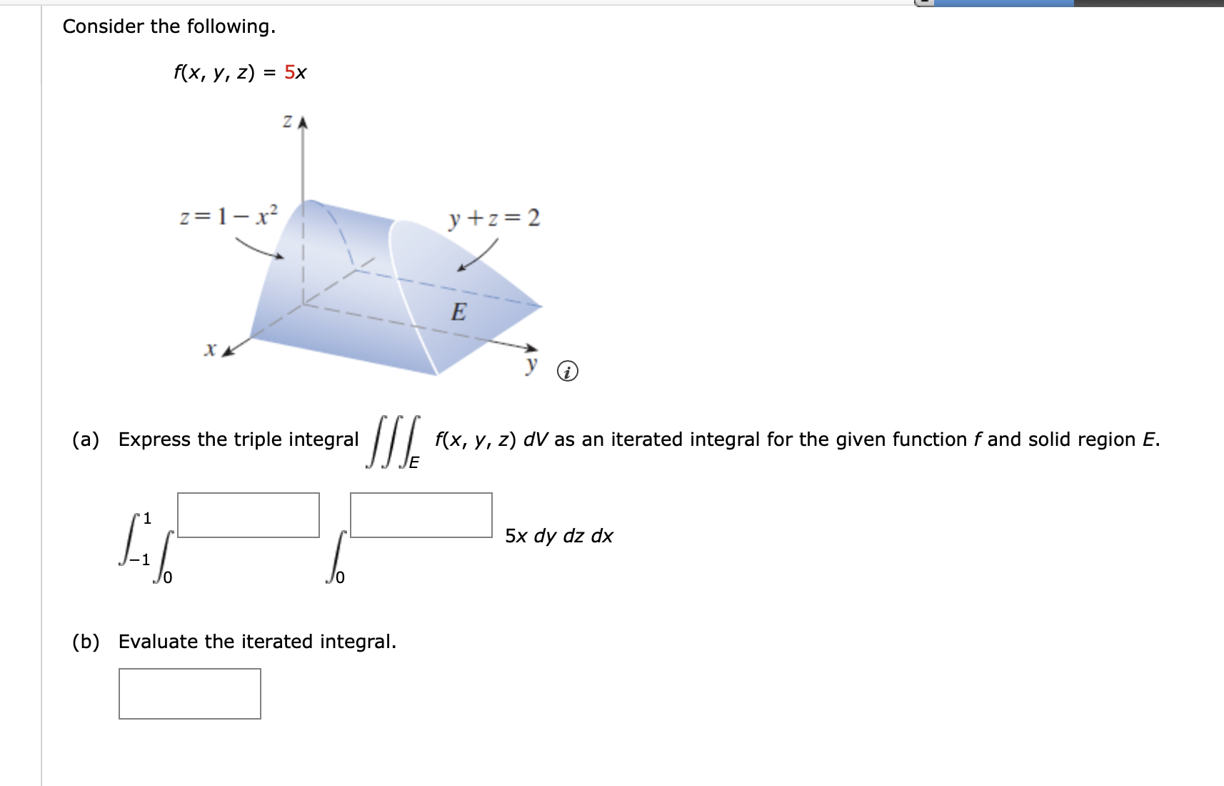 Solved Consider The Following F X Y Z 5xthe X Y