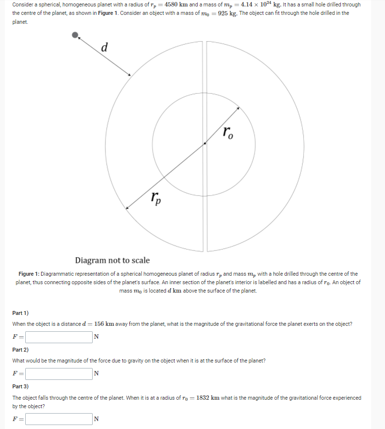 Solved Consider a spherical, homogeneous planet with a | Chegg.com