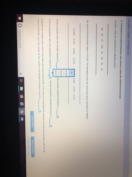 Solved 80 94 93 106 91 90 96 99 13.625 0.375 0.625 12.375 | Chegg.com