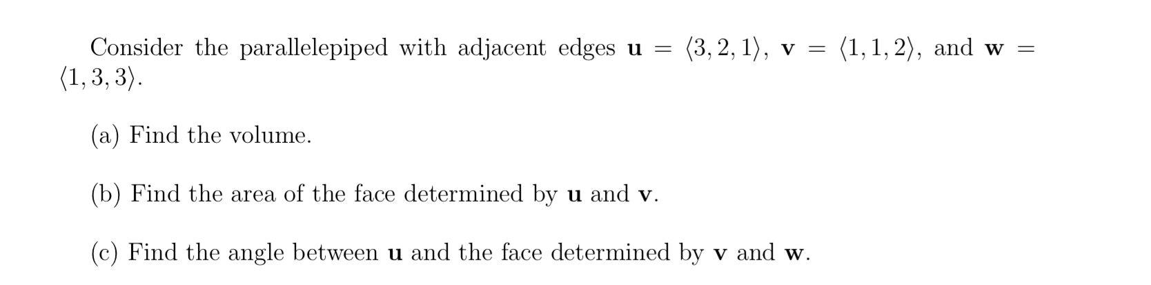 Solved Consider the parallelepiped with adjacent edges | Chegg.com