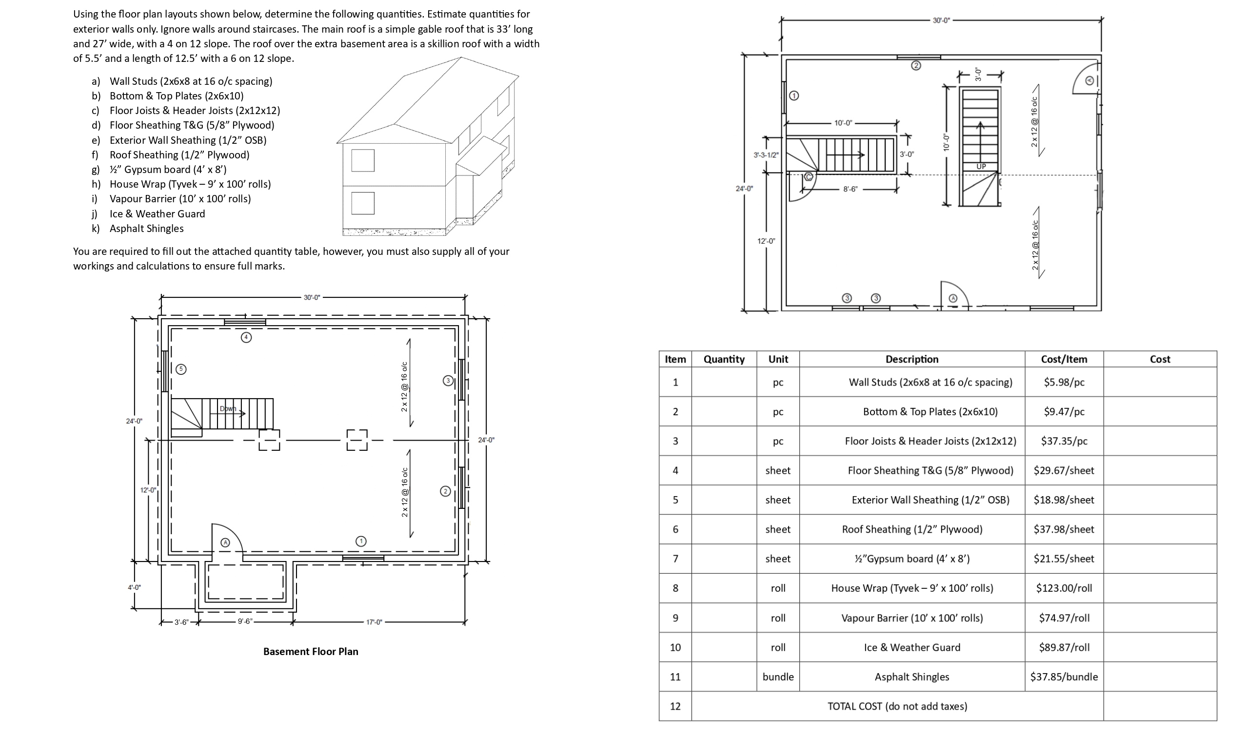Solved Using the floor plan layouts shown below, determine | Chegg.com