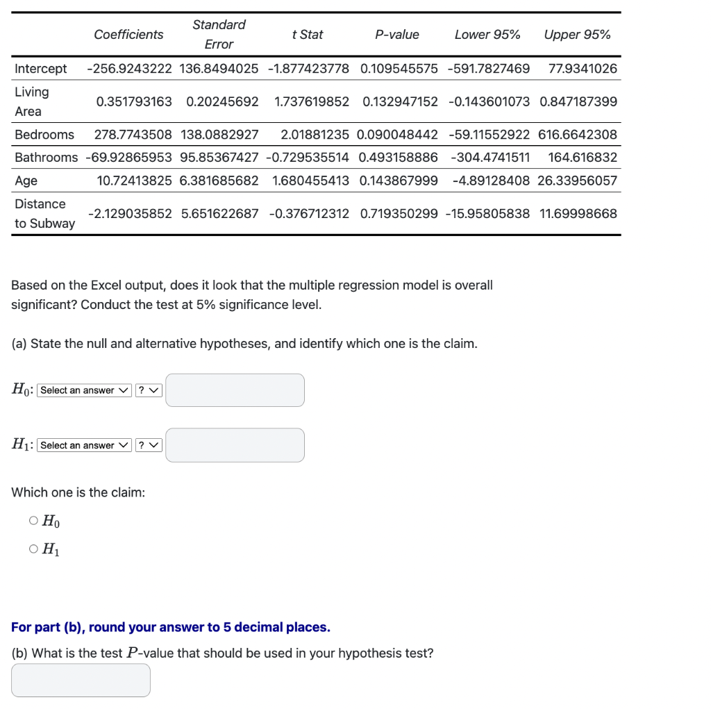 Solved The following multiple regression model was created | Chegg.com