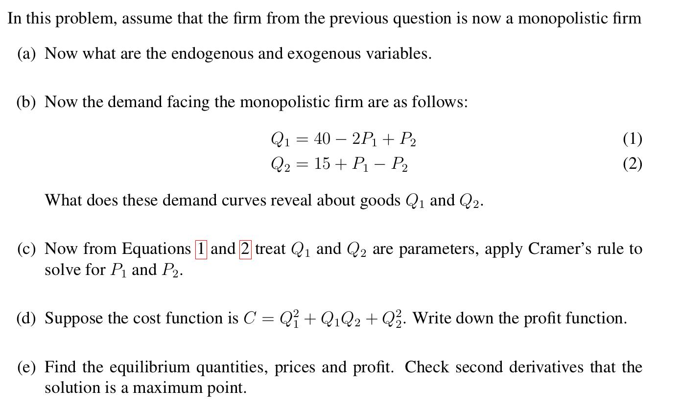 Solved In This Problem, Assume That The Firm From The | Chegg.com