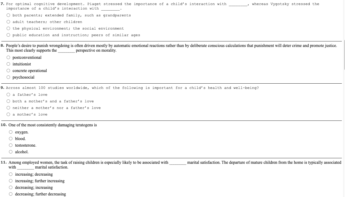 Solved whereas Vygotsky stressed the 7. For optimal Chegg