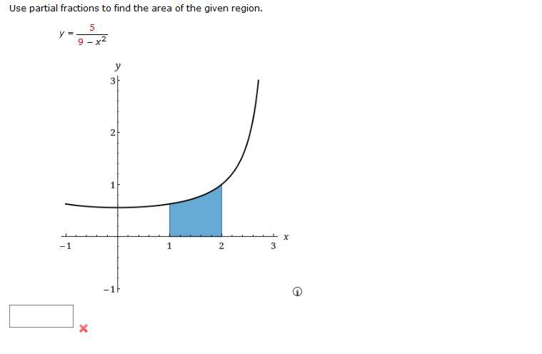 Solved Use partial fractions to find the area of the given | Chegg.com