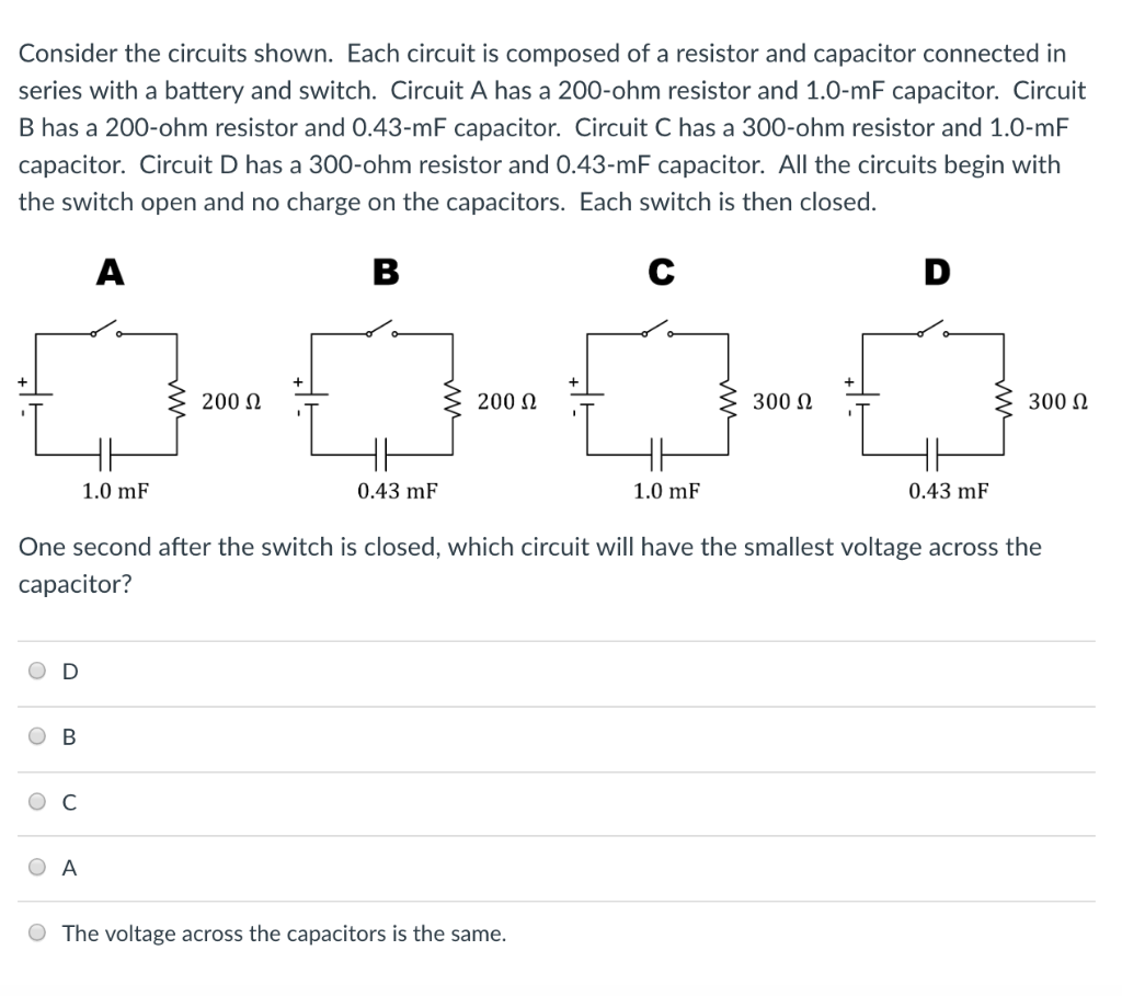 Solved Consider the circuits shown. Each circuit is composed