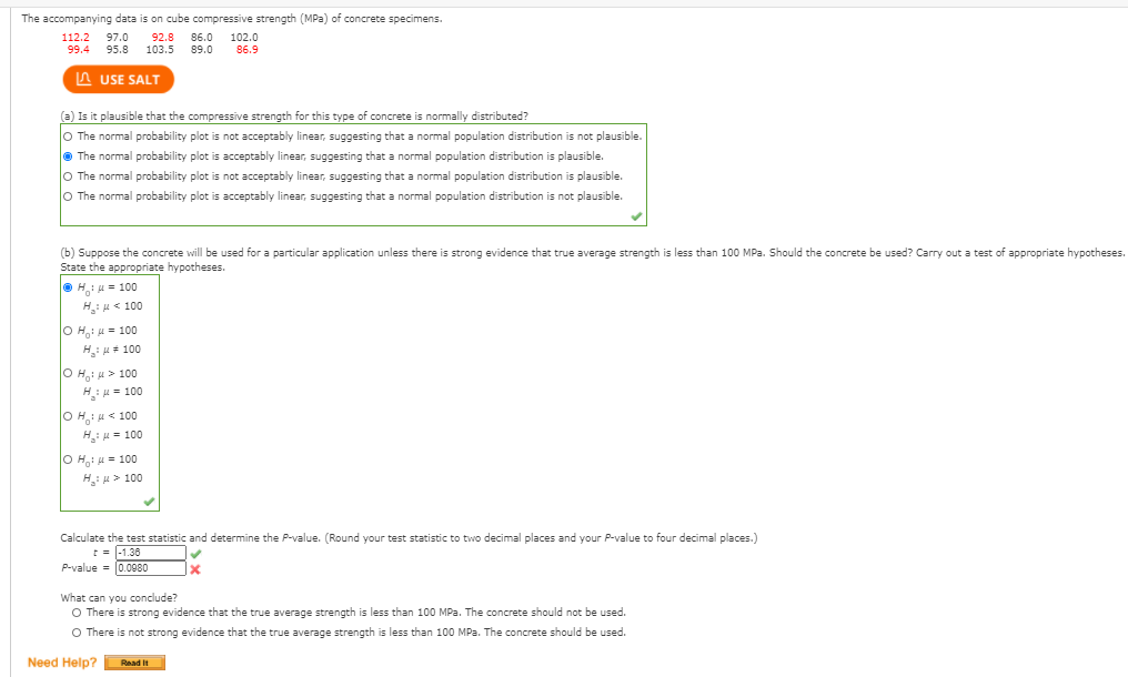 Solved The accompanying data is on cube compressive strength | Chegg.com