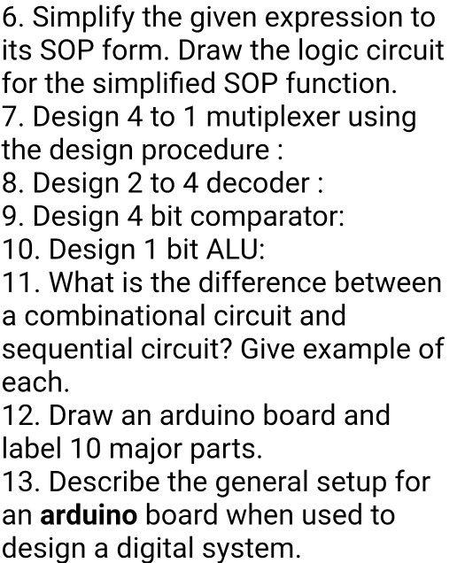 Solved 6. Simplify the given expression to its SOP form. | Chegg.com
