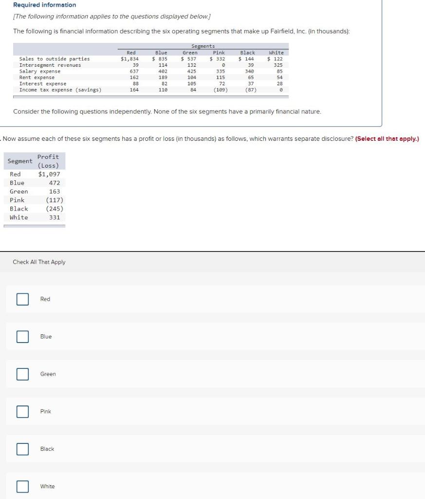 Solved Required information [The following information