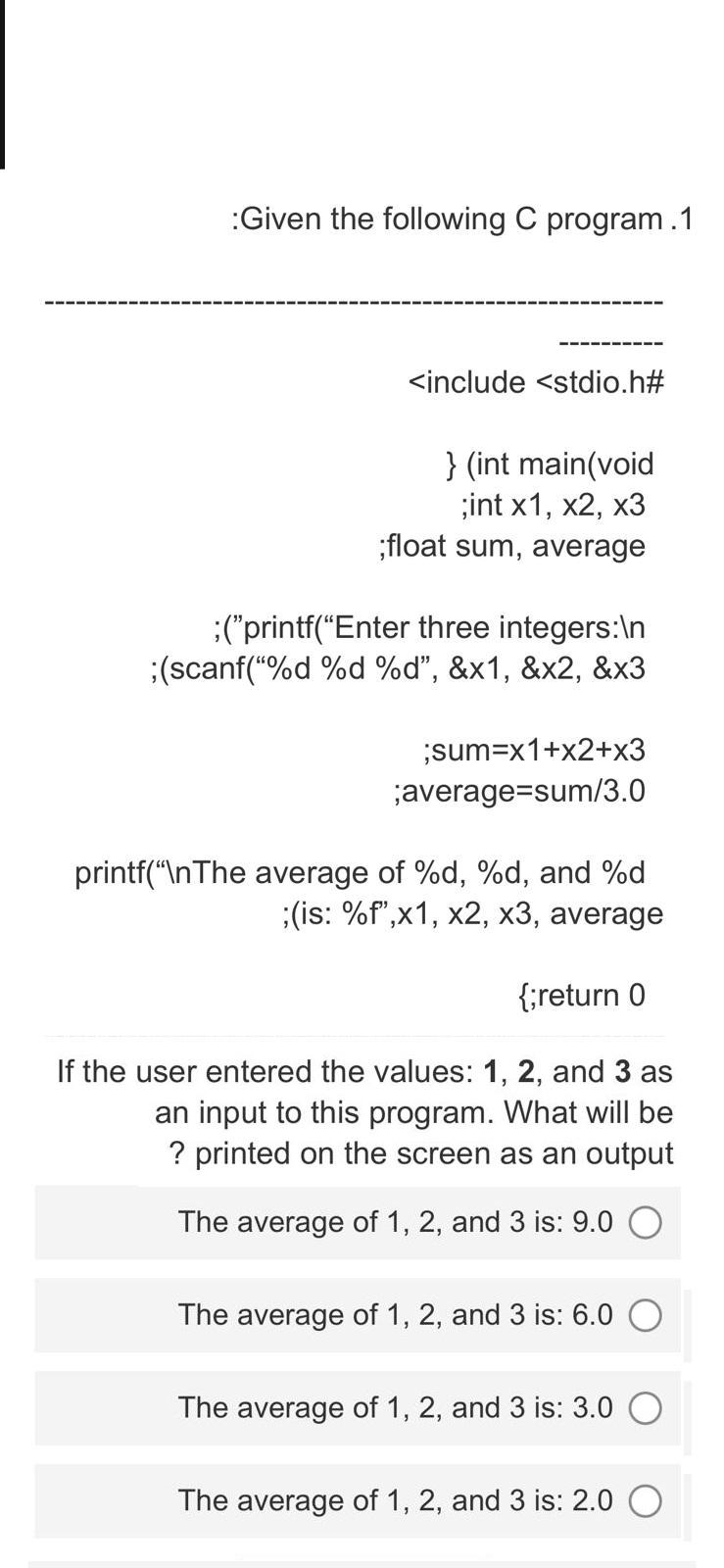 Solved Given The Following C Program. 1 | Chegg.com