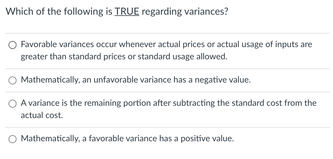 solved-which-of-the-following-is-true-regarding-variances-chegg