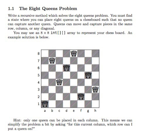 Solved 1 Backtracking with Recursion - Featuring Chess | Chegg.com