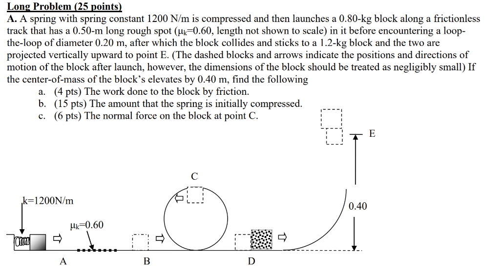 Solved Long Problem (25 Points) A. A Spring With Spring | Chegg.com