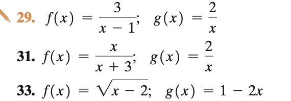 Solved In Problems 23–38, for the given functions f and g, | Chegg.com