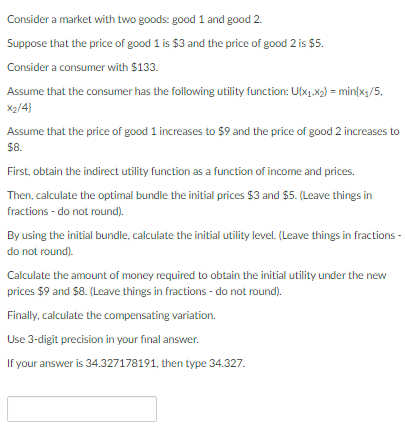 Solved Consider a market with two goods: good 1 and good 2. | Chegg.com