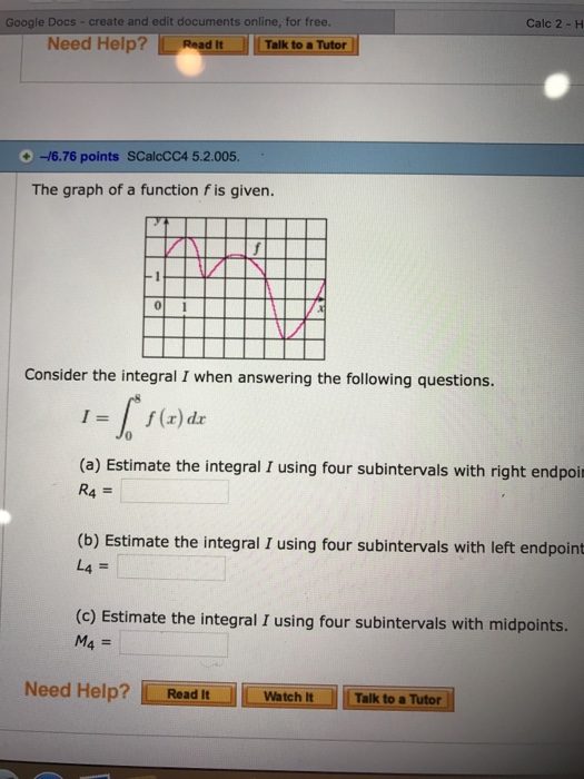 Solved The graph of a function f is given. Consider the | Chegg.com