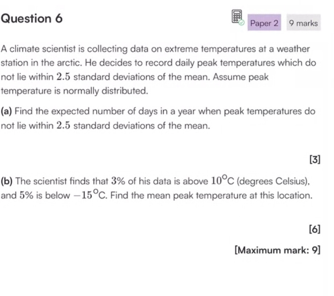 Solved A Climate Scientist Is Collecting Data On Extreme | Chegg.com