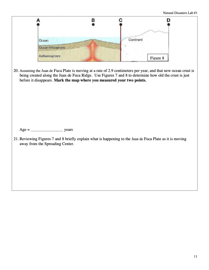 Solved Natural Disasters Lab \#1 Part \#6 Map of the | Chegg.com
