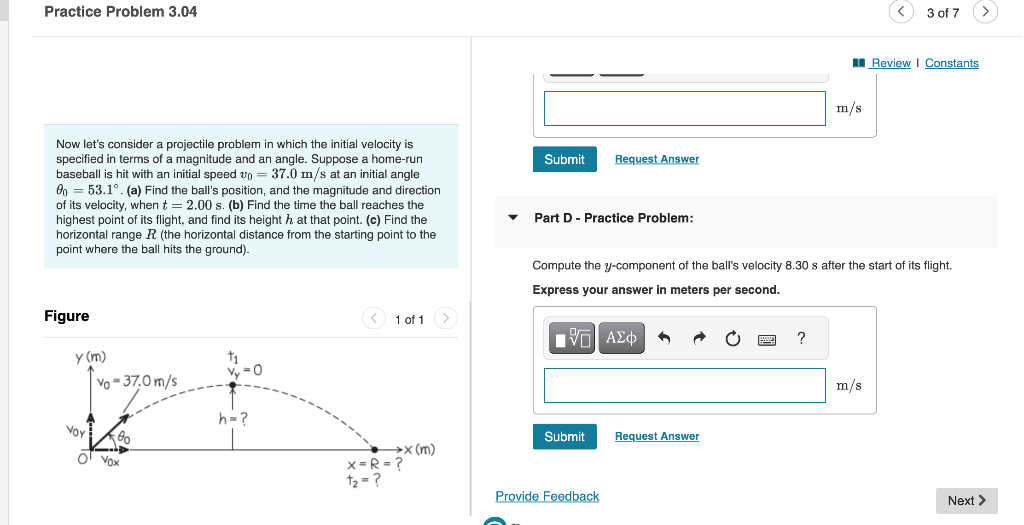 Solved Now Let's Consider A Projectile Problem In Which The 